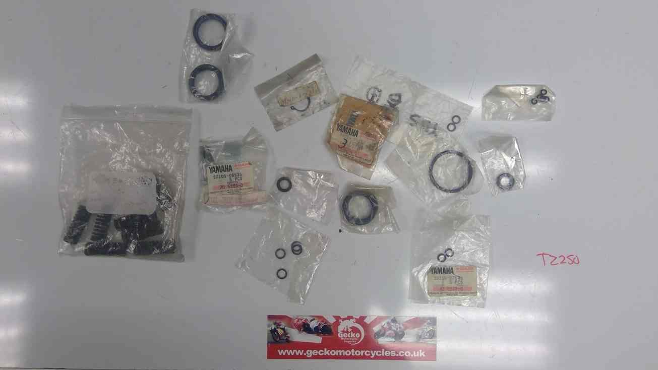 Yamaha TZ250 assorted o-rings seals bolts clutch springs 